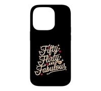 50e Anniversaire de Fifty Flirty and Fabulous Coque pour iPhone 14 Pro