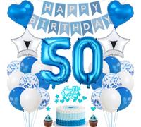50e anniversaire décoration bleu gâteau anniversaire 50 ans hommes décoration de fête argent 50e anniversaire femme homme femme 50e anniversaire 50e anniversaire homme femme décoration anniversaire