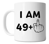 50E Anniversaire - J'Ai 49 Ans Et Plus, Doigt D'Honneur Tasse Avec Poignée Tasses Pratiques Tasse À Café Pour Petit Déjeuner Famille Collègue 330Ml