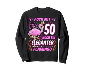 50e Anniversaire Même à 50 Ans, Un élégant Flamant Rose 50 Ans Sweatshirt