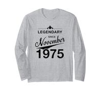 50e Anniversaire Né en Novembre 1975 Vintage 50 Ans d'âge Manche Longue