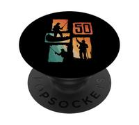 50e Anniversaire pêche 50 Ans pêcheur pêcheur Poisson pêcheur PopSockets PopGrip Adhésif