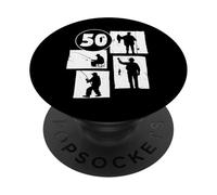 50e Anniversaire pêche 50 Ans pêcheur pêcheur Poisson pêcheur PopSockets PopGrip Adhésif
