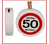 50E Anniversaire Tirelire En Céramique Happy Birthday Cadeau D'Argent