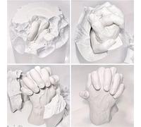 50g/200g /Set Kit de moulage tridimensionnel en plâtre pour couples, poudre de plâtre, kit de moulage de main et de pied DIY, idéal pour la décoration d'intérieur, cadeaux de la Saint-Valentin, cadeau