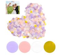 50g Confettis de Table Ronds Violet et Or, Papiers de Soie pour Décoration de Fête, Mariage, Anniversaire, Baptême, Carnaval, Idéal pour Ballons et Boîtes Cadeaux, Ambiance Festive et Élégante