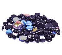 50g Mixed Glass Beads different shapes Mix, Black (23980), Bohemian Crystal Glass, Czech Republic MIX