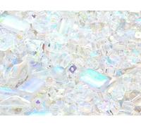 50g One Color Mix of Pressed Beads, Mix, crystal AB (00030-28701), Glass, Czech Republic