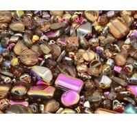 50g One Color Mix of Pressed Beads, Mix, crystal capri gold (00030-27137), Glass, Czech Republic