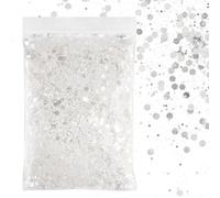 50g Poudre à Paillettes Argent Peinture Pailletée Fines Scintillant Accessoire Décoration Maquillage Ongles Nail Bricolage Artisanat Carte pour Fête Noël Mariage Anniversaire (Argent brillant)