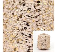 50G/skeins Cotton Sequins Yarn 6mm+3mm Sequins Hand Knitting Yarn Thread Luxury Glitter Soft Rope DIY Material