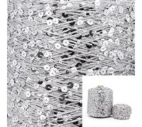 50G/skeins Cotton Sequins Yarn 6mm+3mm Sequins Hand Knitting Yarn Thread Luxury Glitter Soft Rope DIY Material