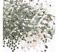 50g Stern Konfetti Gold, Streudeko Gold Stern Confetti, Streusterne Goldene Sterne, Glitzersterne Für Party Hochzeit Weihnachten Konfetti, Sterne Deko Weihnachten (Argent)
