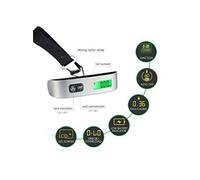 50KG Pèse Bagage Électronique/Peson de Voyage/Pèse Valise Balance Numérique Digital Portable, Affichage Lisible de LCD gris