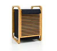 DuneDesign 50 Litres Panier à Linge Bambou avec Couvercle - 40x36x57 Corbeille à Linge avec Sac à Linge Sale - Meuble Salle de Bain Panier à Linge Bois - Bac à Linge Sale Rangement Panière à Linge