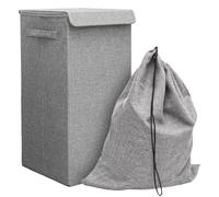 50L Panier à Linge Sale avec Couvercle et Sac à Linge 30x30x60 Bac de Rangement