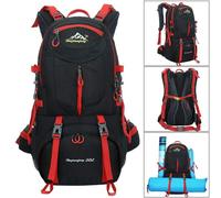 50l Sac À Dos Travel Backpack Avec Housse De Pluie Étanche Pour Les Voyages En Plein Air Escalade Camping -Noir Noir