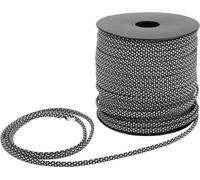 50m, 4mm dick, 7-strängiges Paracord, Rettungsseil, Zeltleine, Campingseil, Outdoor-Armband-Weaving, Silber Schwarz