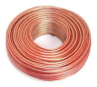 Câble de haut-parleur 2 x 2,50 mm2-50 m - Transparent - CCA - Câble audio - Câble de boîte