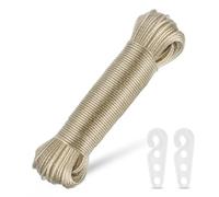 50m Corde à Linge, Etendoir Linge Exterieur avec Noyau en Acier, Résistante à la Rouille et à la Corrosion pour Maison, Jardin