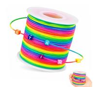 50m Fil Elastique pour Bracelet, 1mm Arc-en-Ciel Corde Elastique pour Bracelet Resistant, Fil Nylon Multicolores Perles pour Bracelet, Colliers, Perle, Bijoux, Macramé, Artisanat DIY