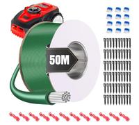 50M Fil Tondeuse Robot +60 Piquets +12 Connecteurs de Câble +12 Connecteur de Dérivation en T, Cable Robot Tondeuse Peripherique Accessoires Gazon, Compatible avec Gardena Bosch Husqvarna Worx etc