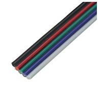 50m RGBW LED Câble de rallonge Câble plat Rouge Vert Bleu Blanc Noir