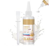 50ml Colle Textile, Colle pour Tissu Permanente, Colle Matérielle pour Tissu, Blanc Translucide Colle pour Tissu pour Patchs, Adhésif pour Couture pour Tous les Tissus, Coton, Denim, Polyester (01)