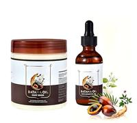 50ml d'Huile Essentielle Batana+300g de Masque Capillaire à l'Huile Batana pour Types de Cheveux, Kit de Soin Capillaire Idéal pour Post-Coloration/Entretien Quotidien, DE 1035+1038