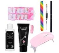 50ML USB Nail Lamp Poly Gel Faux Ongles Liquide Double Extrémité Poussoir À Ongles Ensemble D - Multicolore Multicolore G