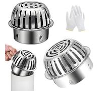 50mm-200mm Rond Anti-Blocage Crapaudine de Gouttière Filtre Gouttiere en 304 Acier Inoxydable Arrête Feuilles et Débris Facile À Installer pour Terrasse Jardin Fossé(110mm/4.3in)