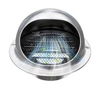 Ø50mm-300mm Grille D'Aération Extérieur, Grille De Ventilation Rond, Grilles D'évacuation D'air En Acier Inoxydable, avec Filet AntiSinsectes, Air Évacué Pour Tuyau Hotte Aspirante(160mm(6.2″))