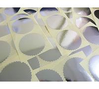 50mm Dentelé Bord, Argent Brillant, Certificat Gaufrette Sceau D'Entreprise Étiquettes, Autocollants pour Gaufrage, Prix & Récompenses