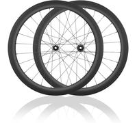 50MM,Ensemble De Roues De Vélo De Route en Fibre De Carbone 700C Hauteur 28/32/35/38/42/45/50/55/60/65MM Axe Traversant Frein À Disque Center Lock pour Cassette 8/9/10/11/12 Vitesses