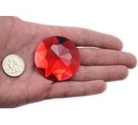 50mm Extra Large Flat Back Round Acrylic Rhinestones Plastic Circle Gems For Costume Making Cosplay Jewels Pro Grade Embelishments - 4 Pieces (Red Ruby H103)
