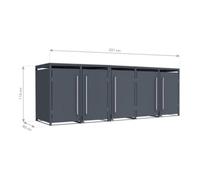 50NRTH GmbH Westmann Abri pour poubelles Pedura 5 5x240L avec pédale Anthracite Quantité:1