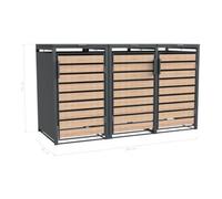 50NRTH GmbH Westmann Bac à ordures Lacina 3x 240 L 80 x 200 x 116 cm Quantité:1
