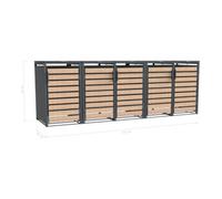 50NRTH GmbH Westmann Bac à ordures Lacina 5x 240 L 80 × 332 × 116 cm Quantité:1