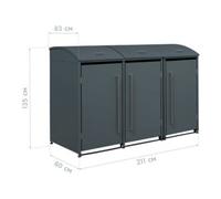 50NRTH GmbH Westmann Bac à ordures Moderna 3 3x240 L 83 × 211 × 135 cm Quantité:1