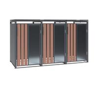 50NRTH GmbH Westmann Bac à ordures Status 3 3 x 240L Anthracite aspect bois 80 x 198 x 116 cm Quantité:1