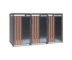 50NRTH GmbH Westmann Bac à ordures Status 3 3 x 240L Anthracite aspect bois 80 x 198 x 116 cm Quantité:1