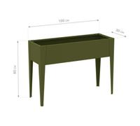 50NRTH GmbH Westmann Bac de jardinage surélevé Vedura M 30 × 100 × 80 cm vert olive Quantité:1
