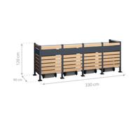 50NRTH GmbH Westmann Cache-poubelles Planum 4x 240L 90 × 330 × 120cm Quantité:1