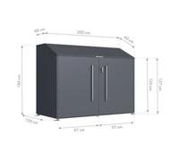 50NRTH GmbH Westmann Garage à vélos Linea 100 x 200 x 154 cm anthracite Quantité:1