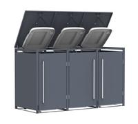 50NRTH GmbH Westmann Mülltonnenbox Pedura 3 3x240L avec pédale Anthracite 80 × 199 × 116 cm Quantité:1