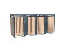 50NRTH GmbH Westmann Mülltonnenbox Planta 4x240 L 84 × 264 × 124,5 cm Quantité:1