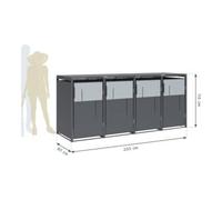 50NRTH GmbH Westmann Mülltonnenbox Tonus 4 4 x 240L Anthracite 80 × 265 × 116 cm Quantité:1