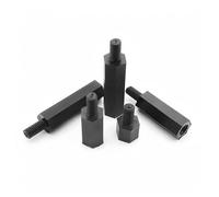 50pc M2 M2.5 M3 M4 PCB carte mère noir Nylon plastique croix vis boulon mâle-femelle femelle entretoise hexagone pilier entretoise(Male-Female,M2.5x12mm)