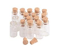 50pcs 0.8ml Mini Bouteilles en Verre Transparent avec Bouchons en liège, Bouteilles Suspendues, Petites Bouteilles en Verre, Mini bocaux, etc. (0.8ml)
