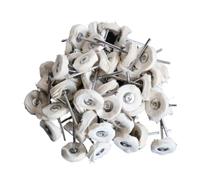 50pcs 1 Pouce Polissage Polissage Roue Ensemble Laine Feutre Coton | Tige montée de 3mm for accessoires d'outils rotatifs, Kit de polissage de Mini brosse(50pcs white cotton,Shank 3mm)